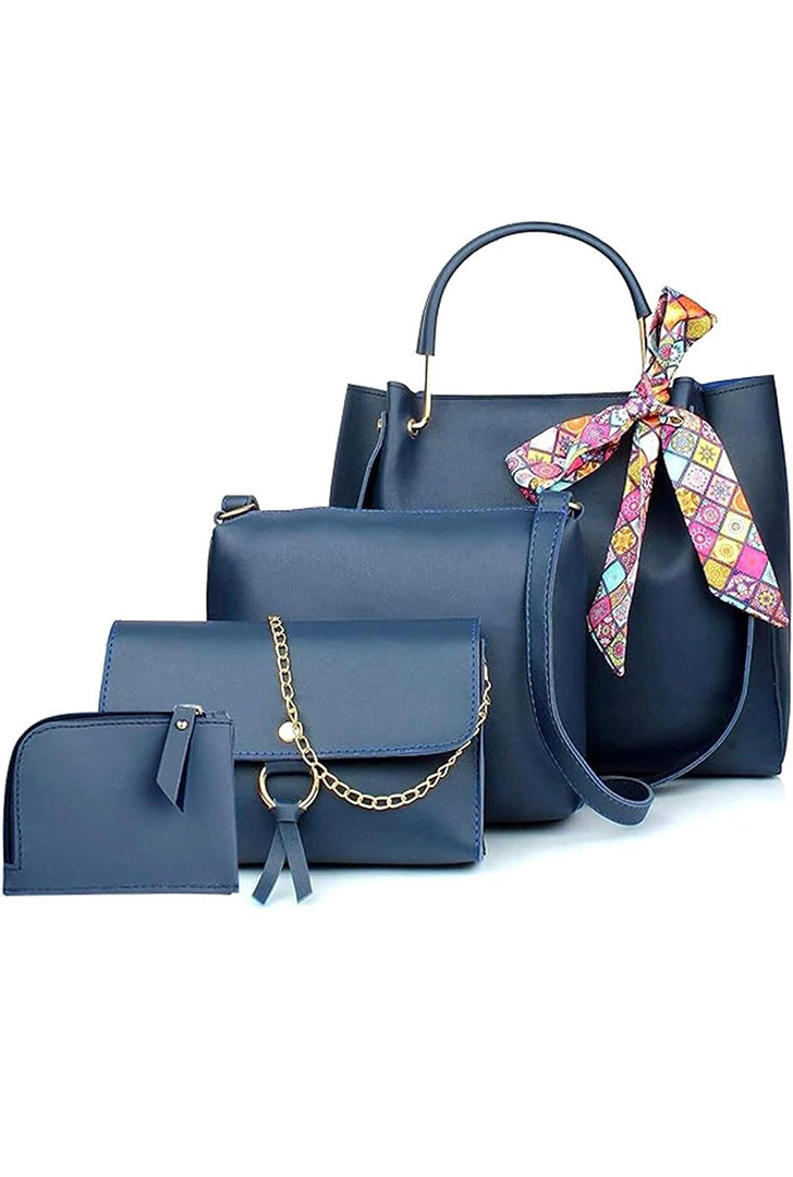 Handbag For Women And Girls Stylish blue PU Leather Bag Image 1
