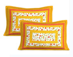 Cotton (90x100 Inch) Double Size Bedsheet With 2 Pillow Cover in Yellow Color Image 3