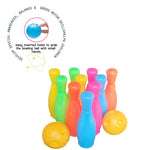 Bowling Pin Set Engaging Indoor Outdoor Learning Game Plastic Bowling Playset 12 Pieces Image 2