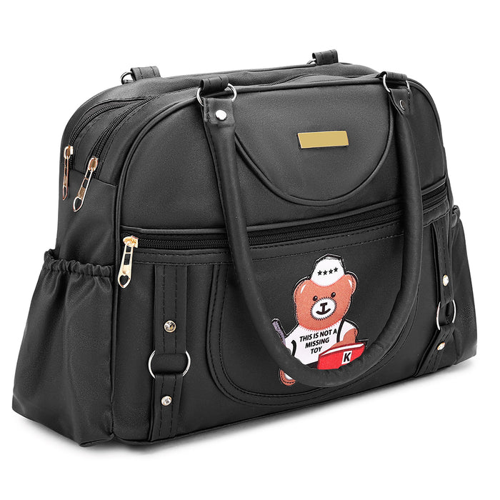 Handbag For Women And Girls Stylish Black PU Leather Bag Image 1
