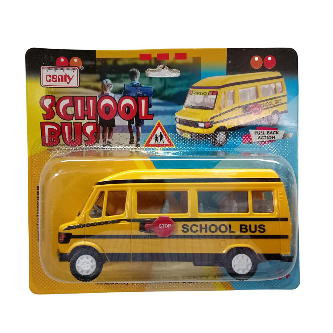 Toy School Bus With Tail Gate That Opens Pull Back Action Safe To Use Image 2