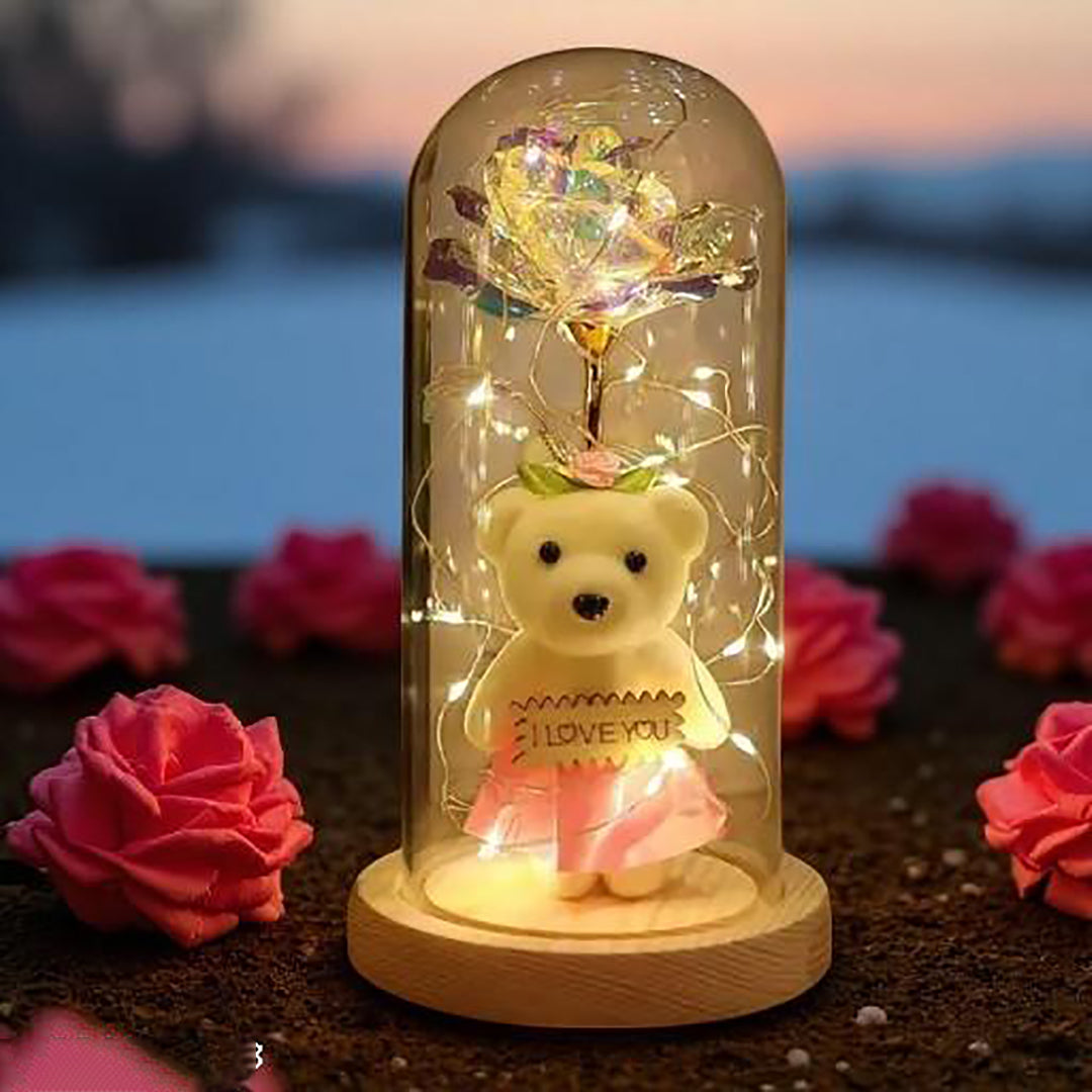 Rose Flowers Gift Rose Flower Giftlight Up Rose Flowers Giftglass Rose Flower Gift For Women valentines Day Image 1
