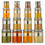 16 Piece Line Printed Storage Container Set Storage Container Bpa Free Kitchen Organization Food Storage Image 2