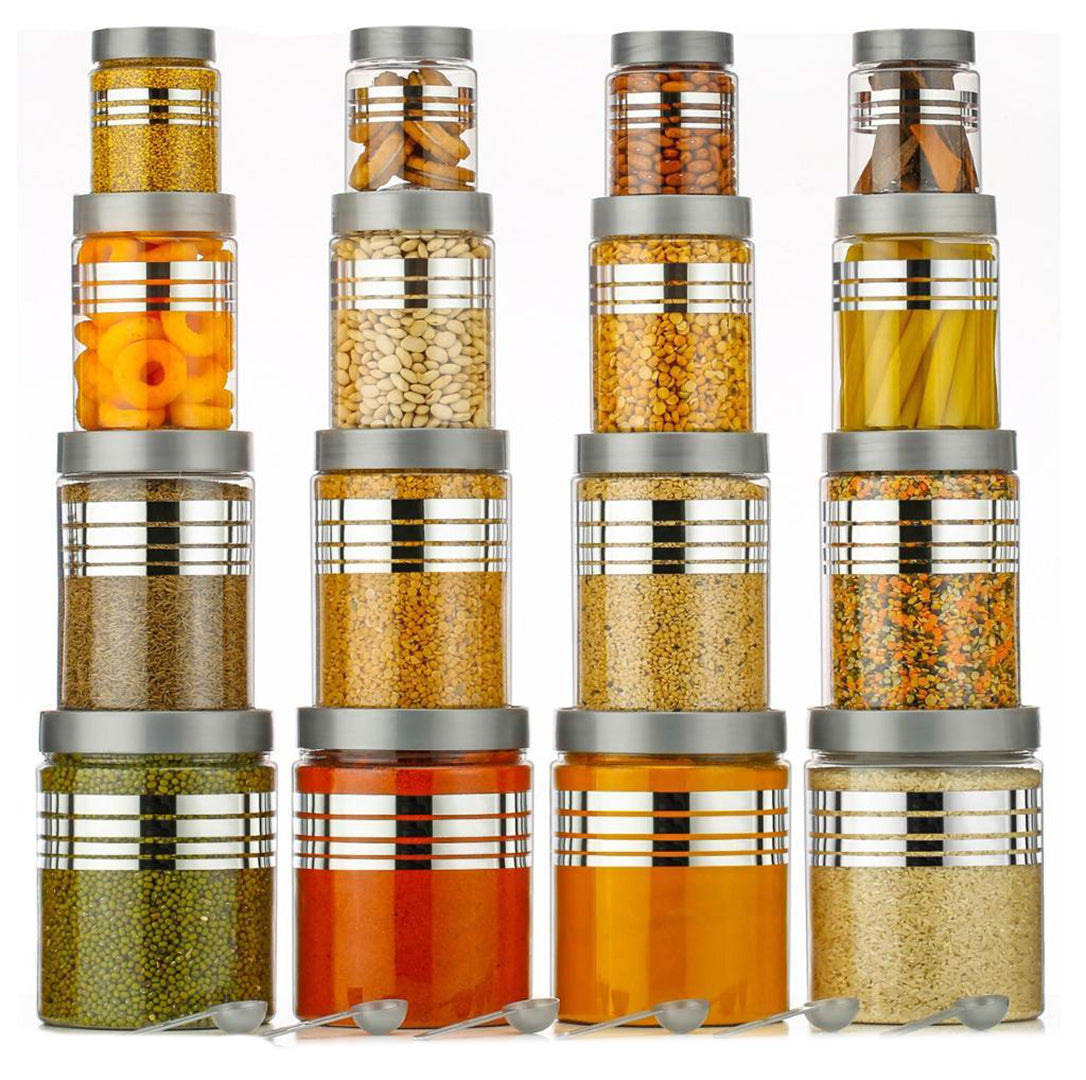16 Piece Line Printed Storage Container Set Storage Container Bpa Free Kitchen Organization Food Storage Image 2