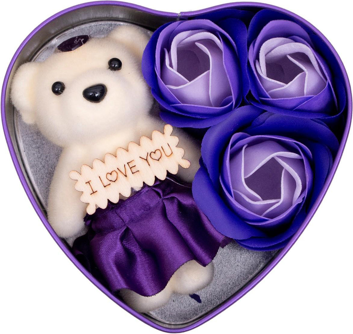 Blow Lovely Heart Box With Soft Teddy Image 3