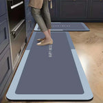 Memory Foam Anti-Slip Doormat for Home & Bathroom Entrance Grey Rectangular Mat (120x40 & 40x60 cm) 2 Pcs Image 2