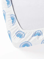 Glace Cotton (60x90 Inch) Single Size Bedsheet With 1 Pillow Cover in White & Blue Color Image 3