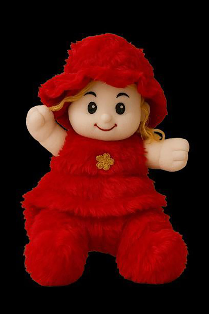Stuffed Toys Doll Beautiful Red Colour I32Cmi Size Red Doll Baby Girl Soft Toy Doll Image 1