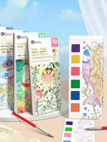 Party Stuff Watercolor Painting Books For Beginners Pocket 12 Sheets Book With 1 Paint Brush Hours Of Painting Fun Image 3