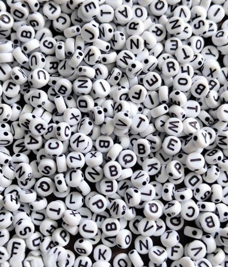 Black And White Alphabets Beads Image 1