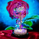 Artificial Flower Light Up Rose Rose In Glass Dome Personalized Gifts For Mom Sisters Friend Women Beans Rose Image 2