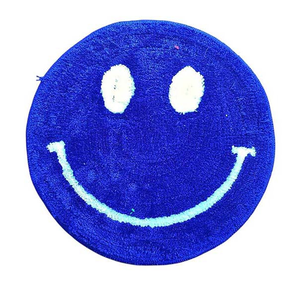 Velvet Anti-Slip Doormat for Home & Bathroom Entrance Blue Round Mat (40x60 cm) Image 2