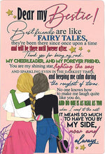 Jwalpa Collection Best Friend Decorative Tabletop Card With Wooden Stand Friendship Quote Display Pink Image 1