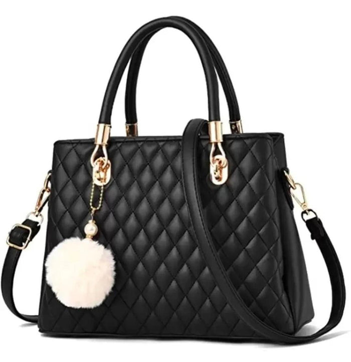 Handbag For Women And Girls Stylish Black PU Leather Bag Image 1