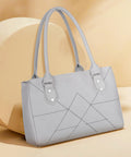 Handbag For Women And Girls Stylish grey Faux Leather/Leatherette Bag Image 1