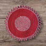 Cotton Anti-Slip Doormat for Home & Bathroom Entrance Red round Mat (55 cm) Image 3