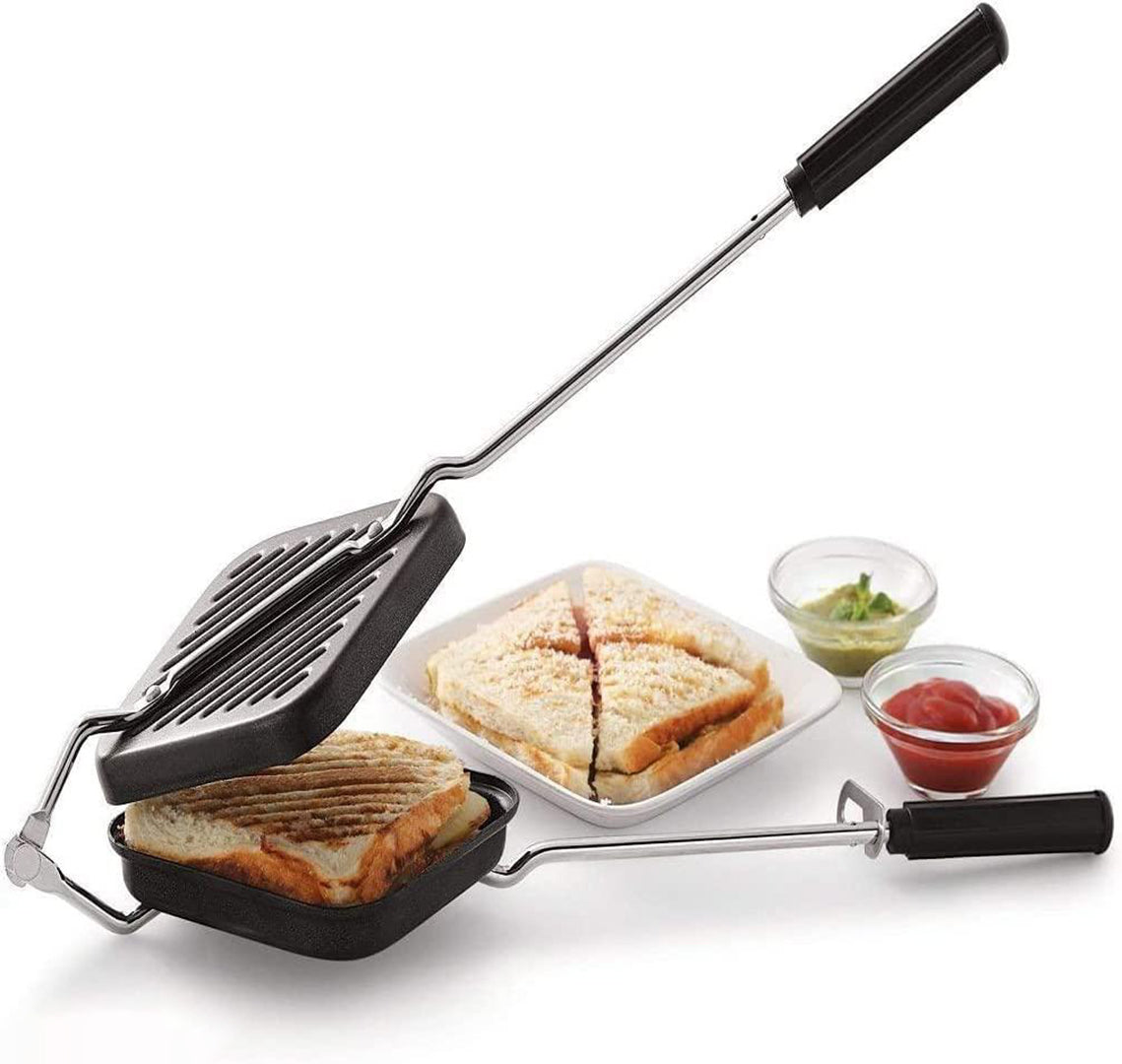 Non Stick Grill Sandwich Toaster With Silicone Brush With Free Spatula Image 3