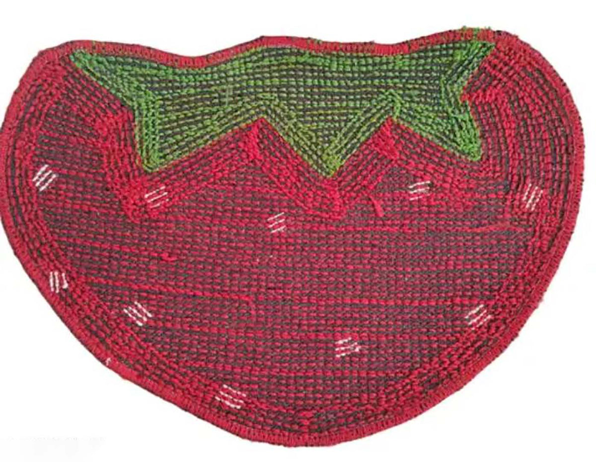 Microfiber Anti-Slip Doormat for Home & Bathroom Entrance Red Strawberry Mat (40x60 cm) Image 4