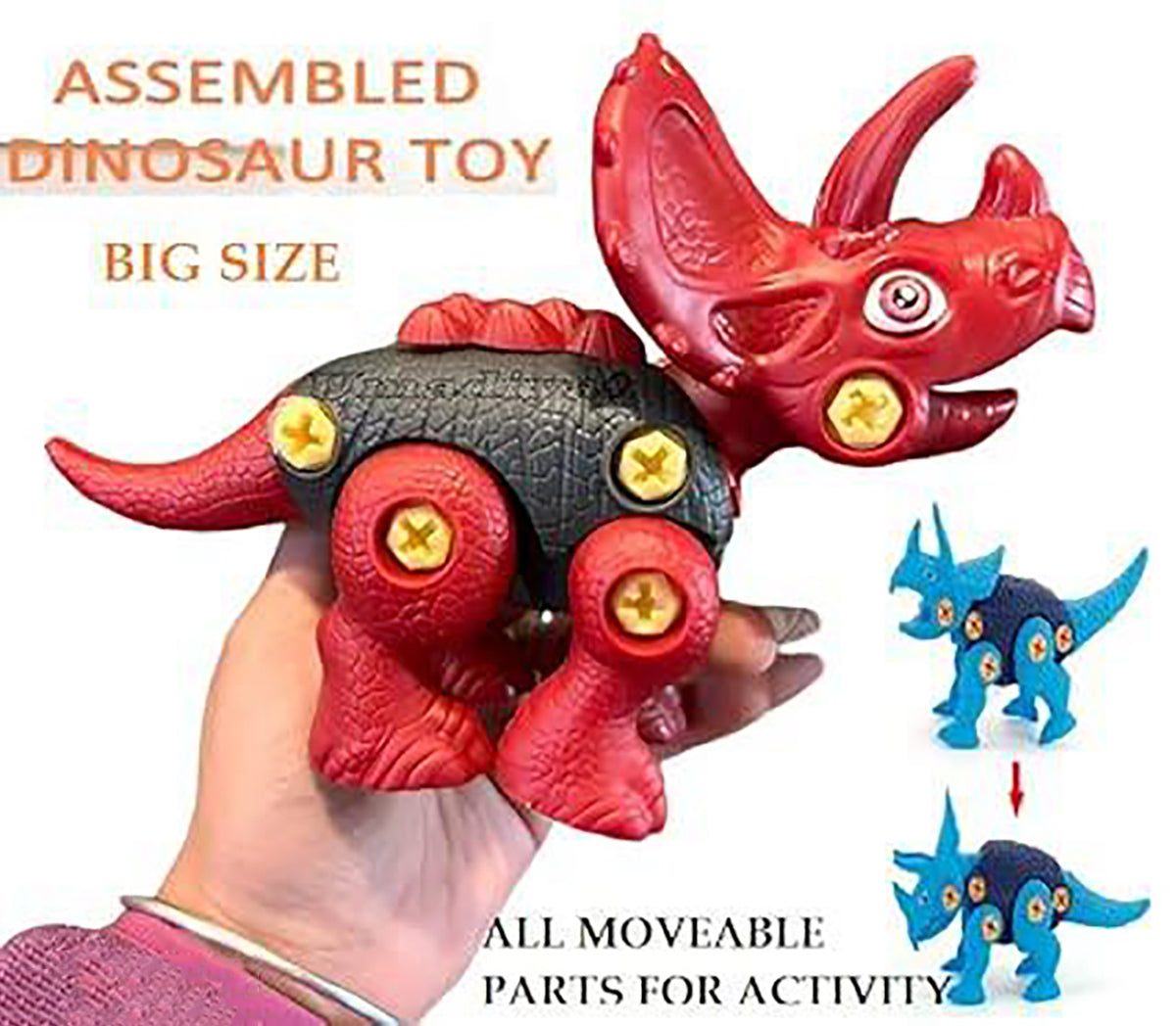 Dinosaur Toys Pack Of 3 Dinosaurs Dino Kids Building Learning Toys Stem Toy For Boys And Girls Image 4