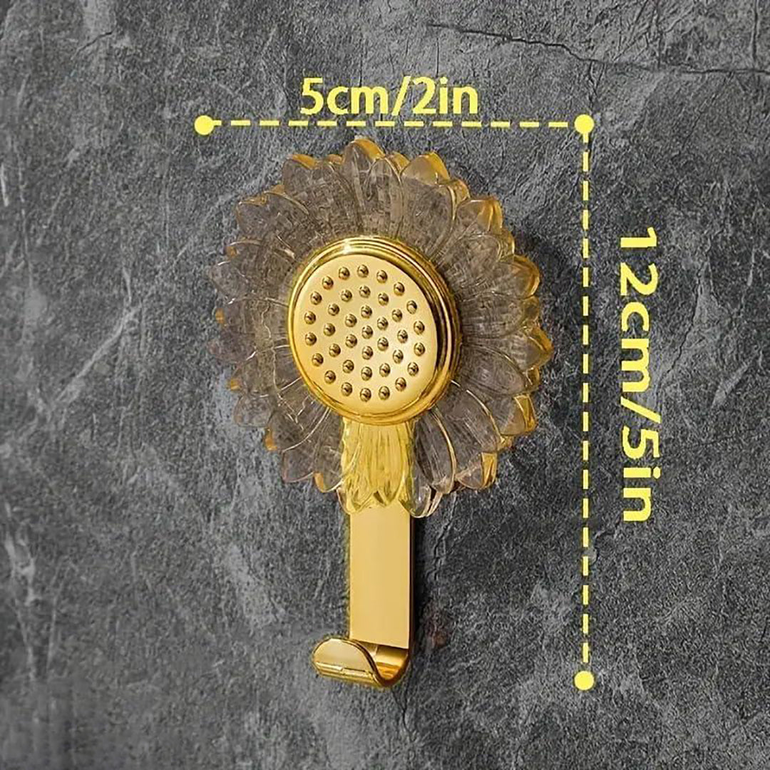 Adhesive Wall Hooks Water Rust Resistant Heavy Duty Sticky Stainless Steel Hooks For Multipurpose Home Storage Sunflower 3 Pic Image 2