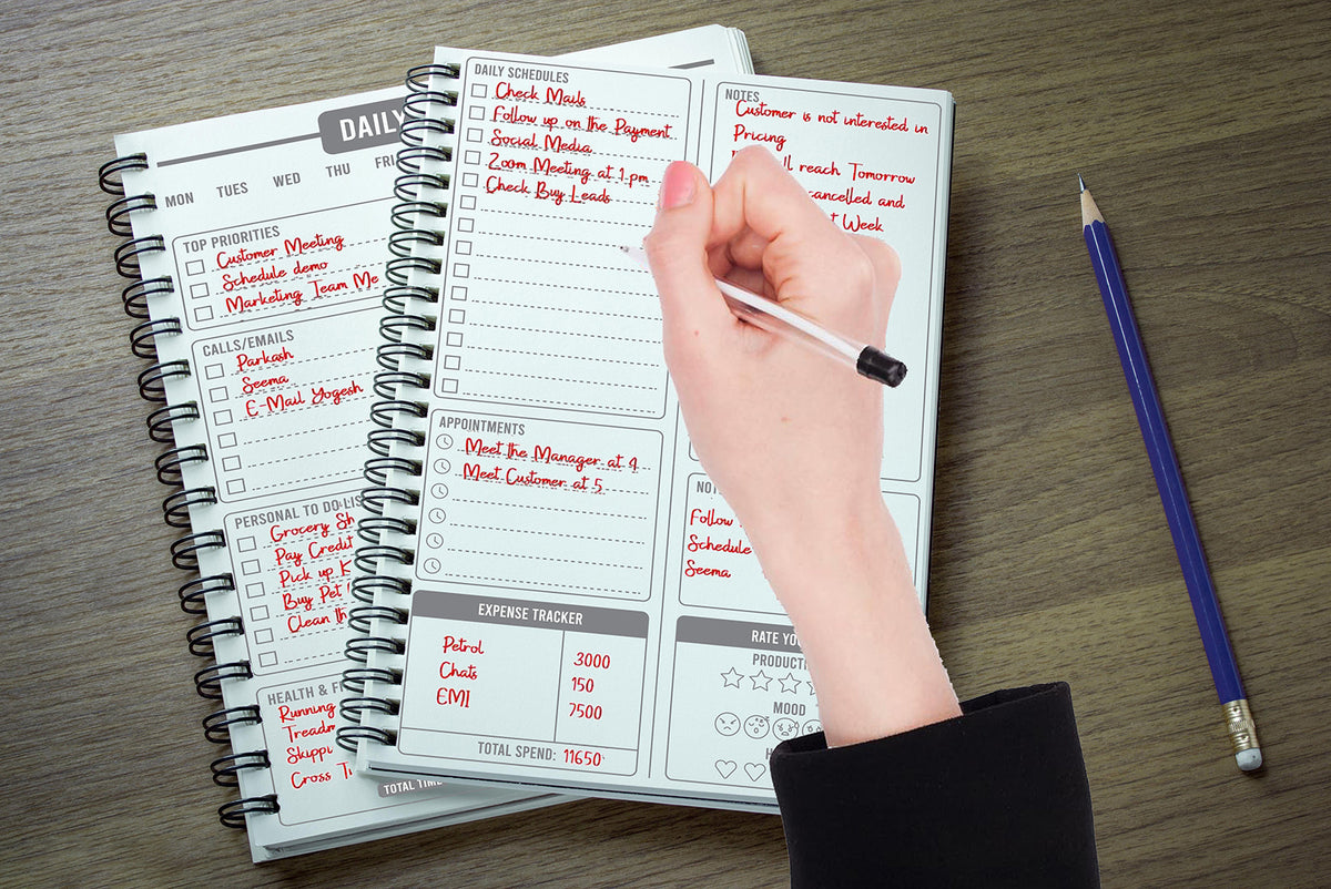 Daily Planner Undated Schedule Your Day Manage To Do List Goals Tracker Wellness Tracker 3 Month Planner Image 2