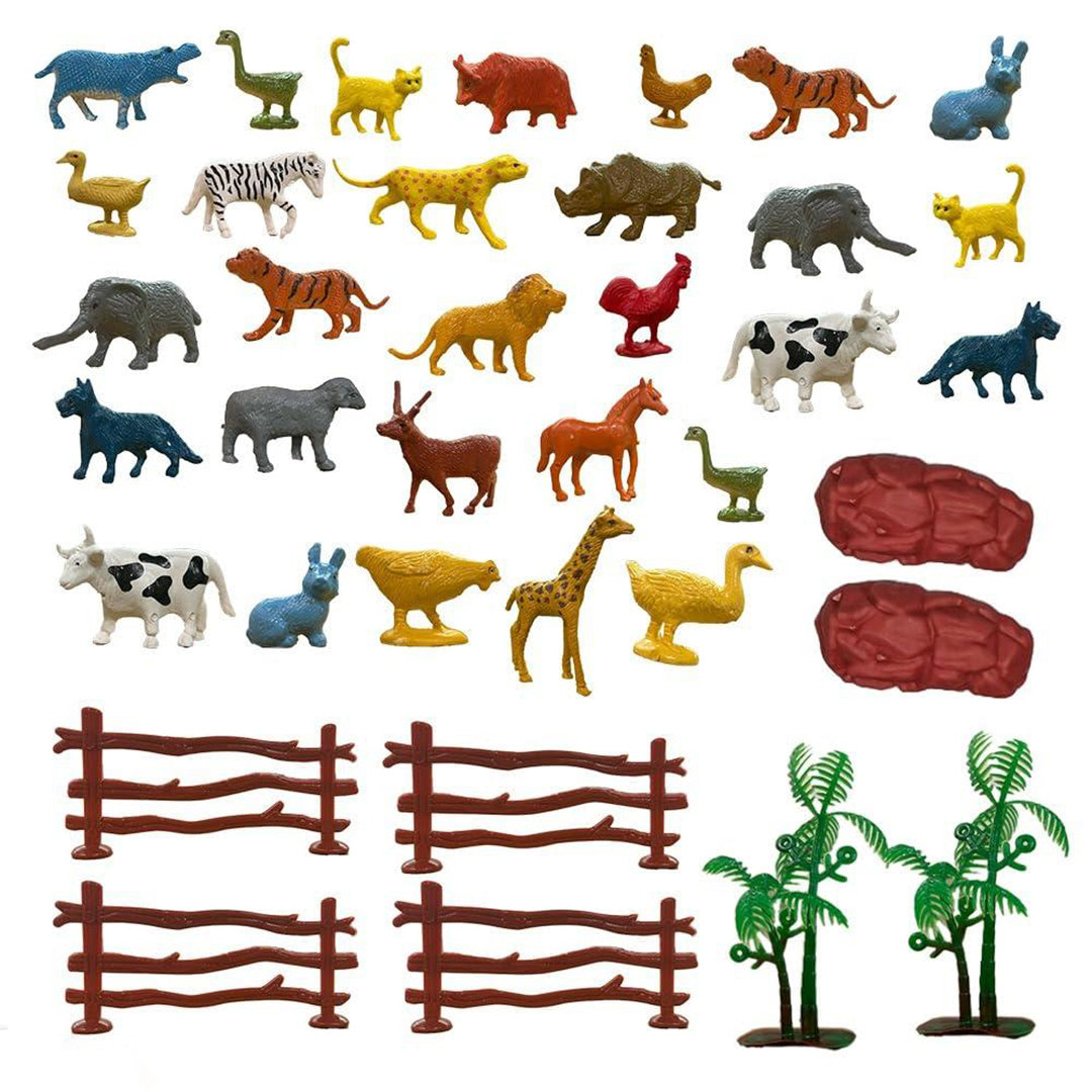 Mini Animal Figure Toy Farm & Wild Animals Toys For Kids Small Size 30 Pcs Image 1