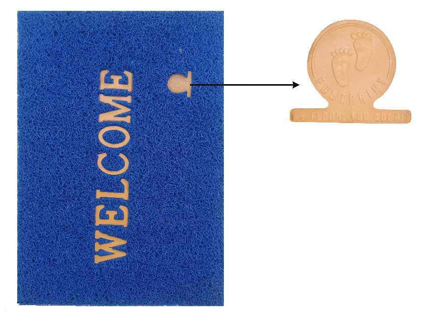 PVC Anti-Slip Doormat for Home & Bathroom Entrance Blue Rectangular Mat (40x60 cm) Image 3