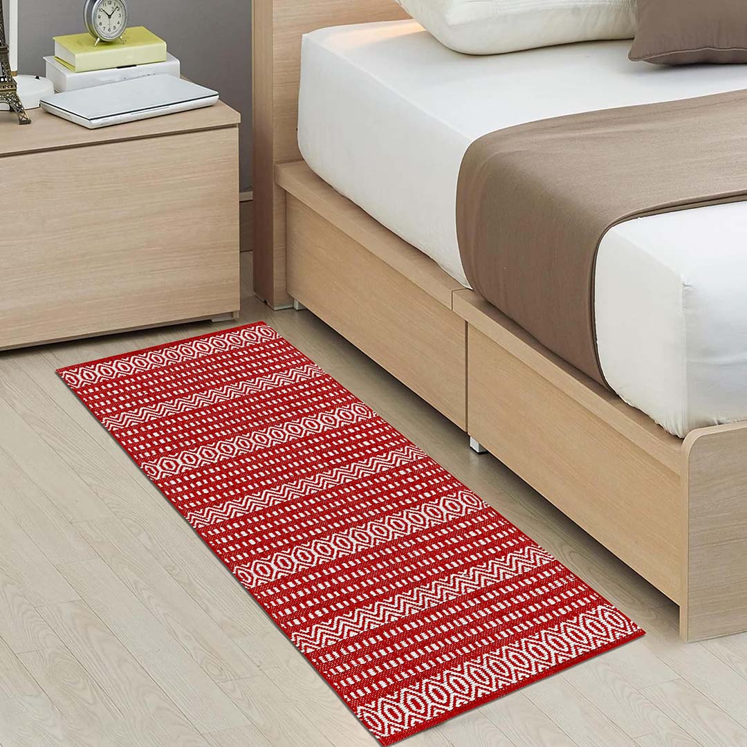 PVC Anti-Slip Doormat for Home & Bathroom Entrance Red Rectangular Mat (22x60 Inch) Image 4