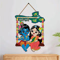 Bal Krishna And Radha Krishna Wooden Wall Hanging Home Decorative Gift Item Image 1