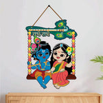 Bal Krishna And Radha Krishna Wooden Wall Hanging Home Decorative Gift Item Image 1