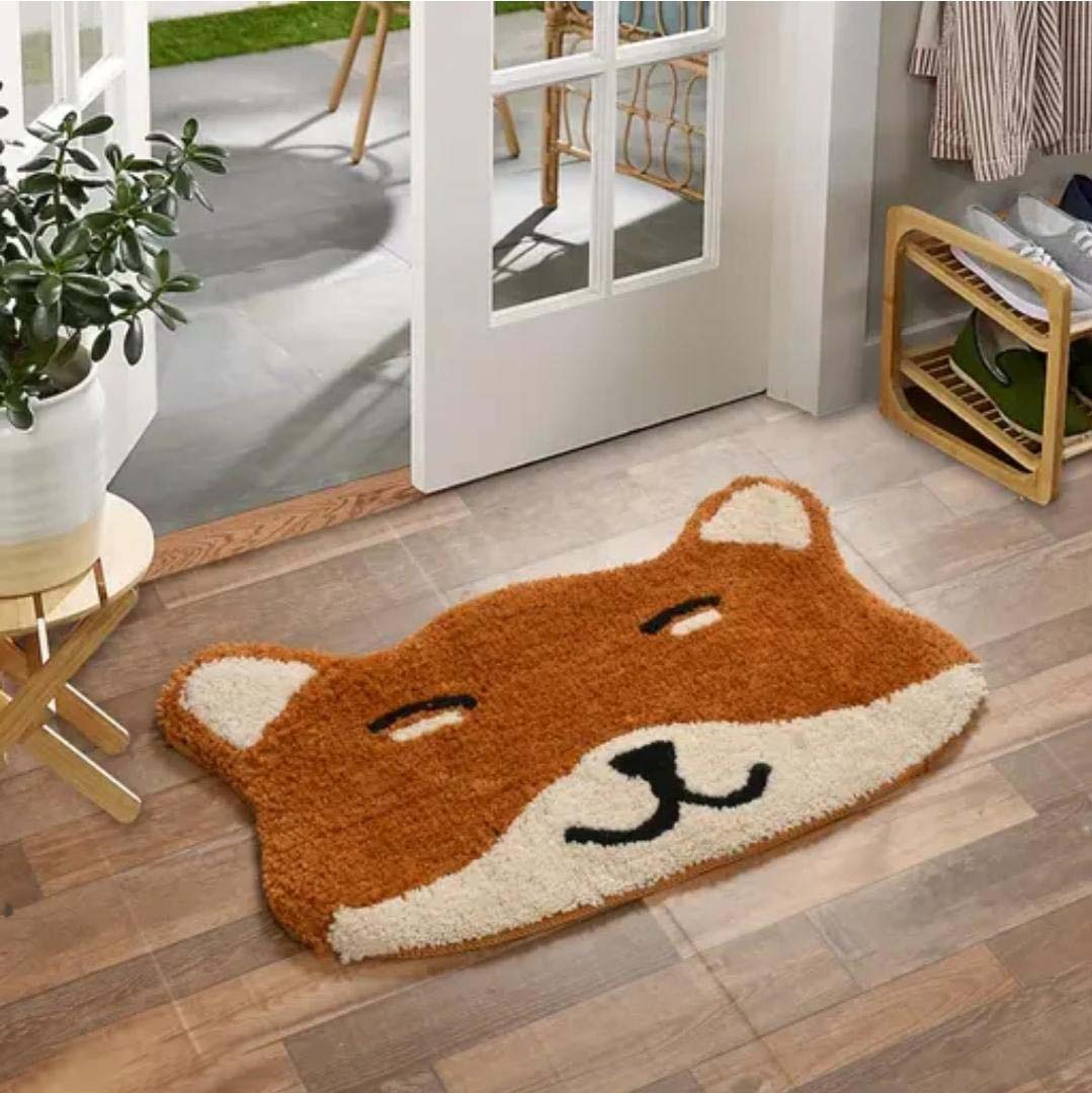 Microfiber Anti-Slip Doormat for Home & Bathroom Entrance Brown Fox Mat (40x60 cm) Image 4