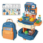 School Bag Kitchen Set For Kids Girl Kitchen With Suitcase Play Kitchen Set Blue Kids Kitchen Play Set Great Educational Toy Gifts For Girls Image 1