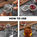 Tea Infuser Steel Basket Loose Leaf Strainer Fine Mesh Chai Tool Hook Chain Design Reusable Kadha Aur Herbal Tea Filter Pack Of 1 Image 3