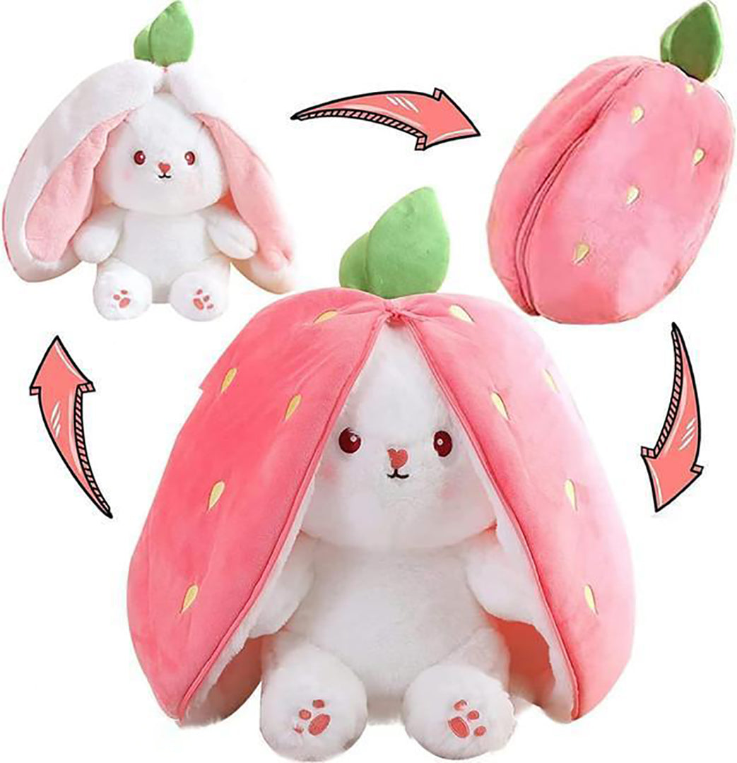Strawberry Rabbit Plushie Cute Bunny Soft Toy Image 4