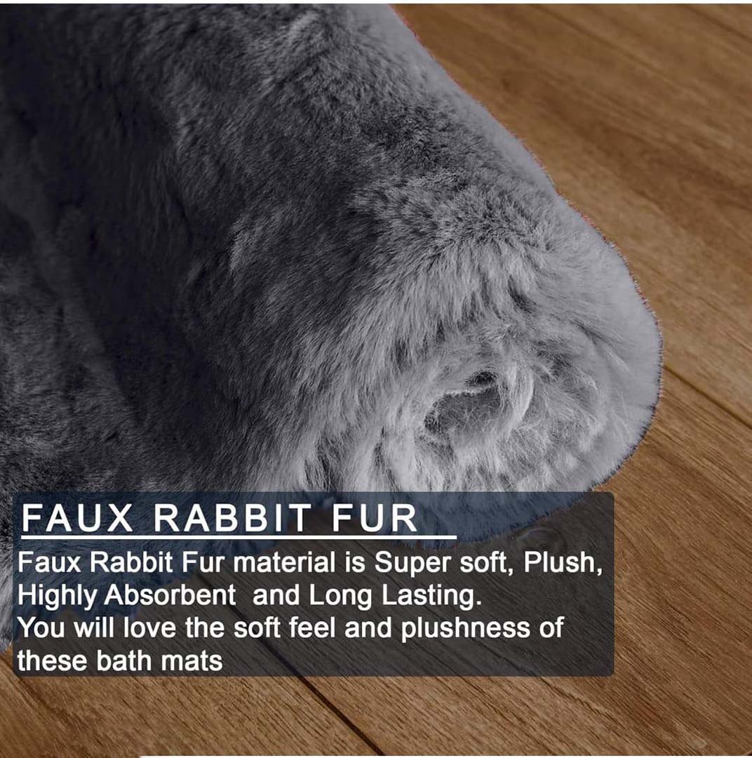 Microfiber Anti-Slip Doormat for Home & Bathroom Entrance Grey Rectangular Mat (40x60 cm) Image 2
