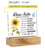 Bellu Sisters Gift Best Sister Gifts From Sister Inspirational Sister Love Desk Decor Floral Acrylic Desk Plaque Sign With Wood Stand Home Office Desk Sign Keepsake5X4 Inches Image 2