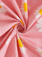 Cotton (90x100 Inch) Double Size Bedsheet With 2 Pillow Cover in Pink Color Image 3