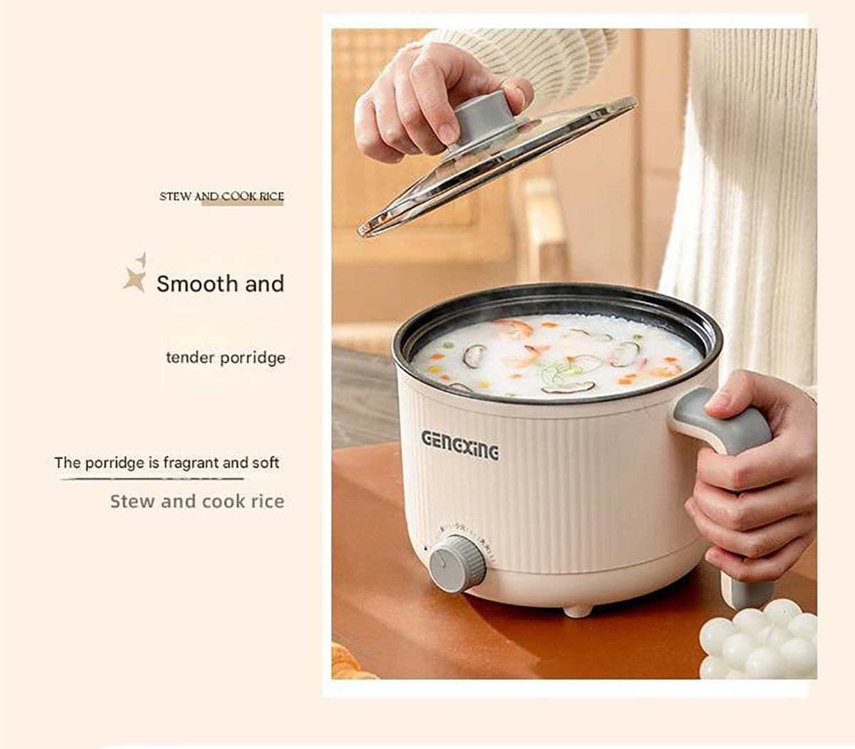 Mini Multipurpose Electric Kettle With Steamer 1.5L Inner Pot Non Stick Hotpot Cooker For Cooking Hot Water Rice Idli Momos Tea 600W Portable Travel Image 3