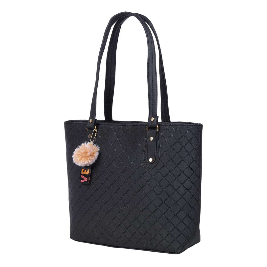 Handbag For Women And Girls Stylish Black PU Leather Bag Image 4
