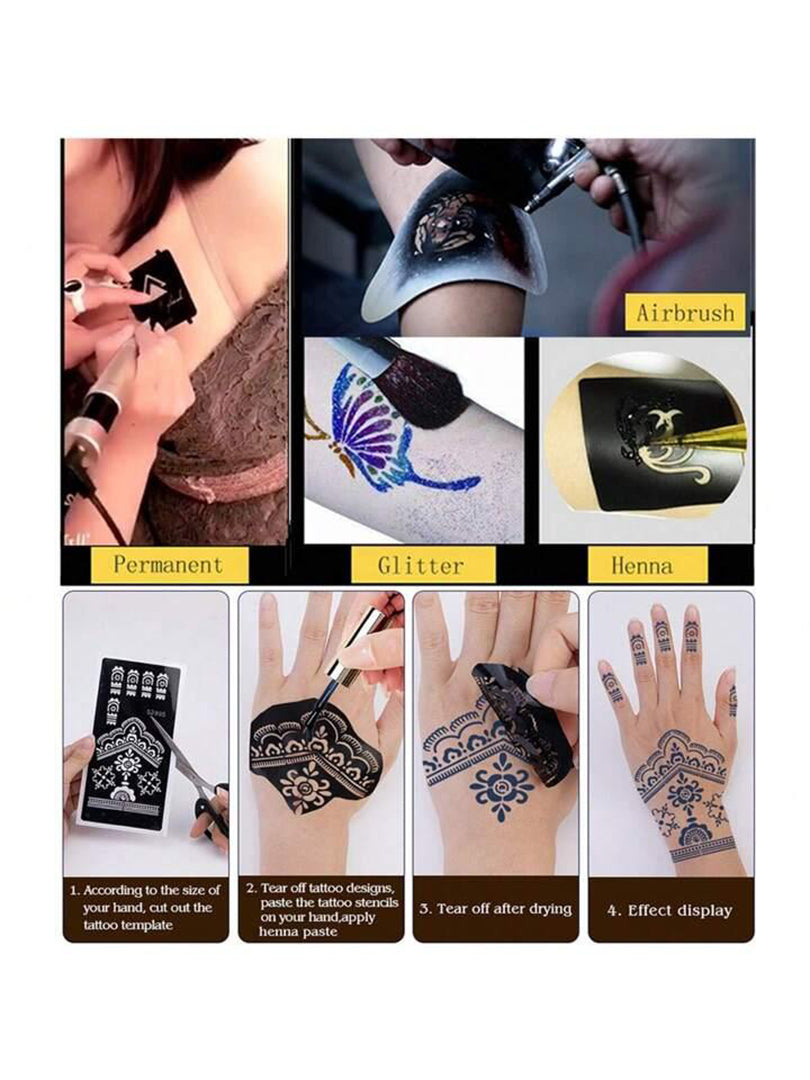 Stylestickers Mehandi Design Stickers For Hand Latest Mehandi Design Stencils For Girls Women Kids Easy To Use Best Mehandi Design Stencils Stcikers Collection Design No Ak911 Image 2