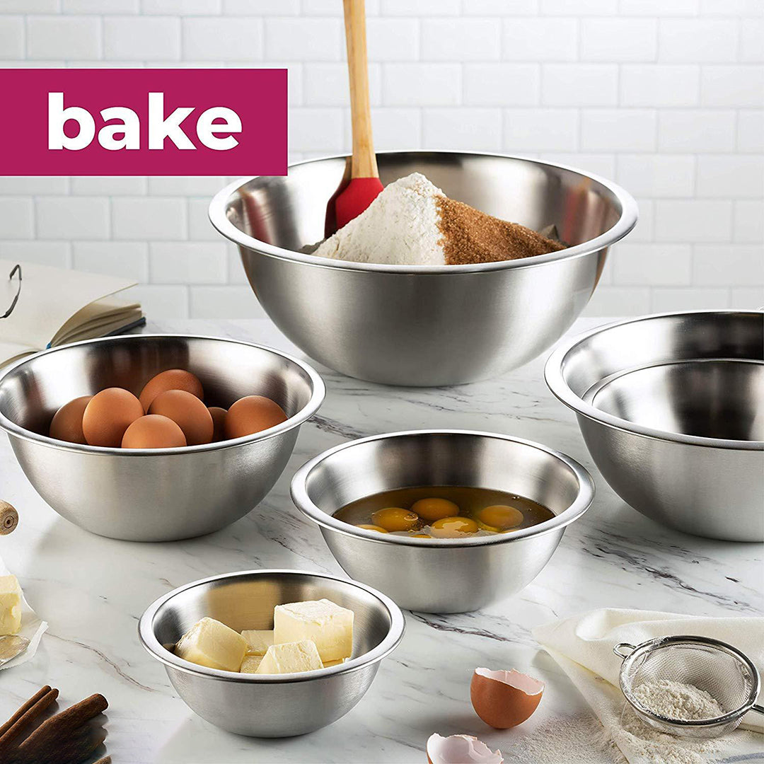 Stainless Steel Solid Microwave Safe Bowl Serving Bowl Mixing Bowl Steel Bowl Kitchen Accessories Items Microwave Utensils Pack Of 6 Pcs Image 3