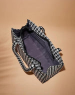 Handbag For Women And Girls Stylish Black & White Fabric Bag Image 2
