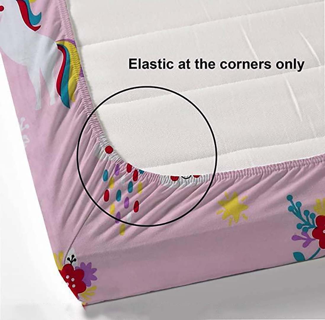 Glace Cotton (78x72 Inch) Double Size Bedsheet With 2 Pillow Cover in Multicolor Image 3