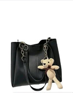 Handbag For Women And Girls Stylish Black PU Leather Bag Image 3