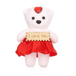 Heart Shaped Valentines Day Gift Box With I Love You Message White Teddy Bear And 3 Red Roses Gift For Husband Wife Girlfriend Boyfriend Suitable For Teddy Day Anniversary Image 4