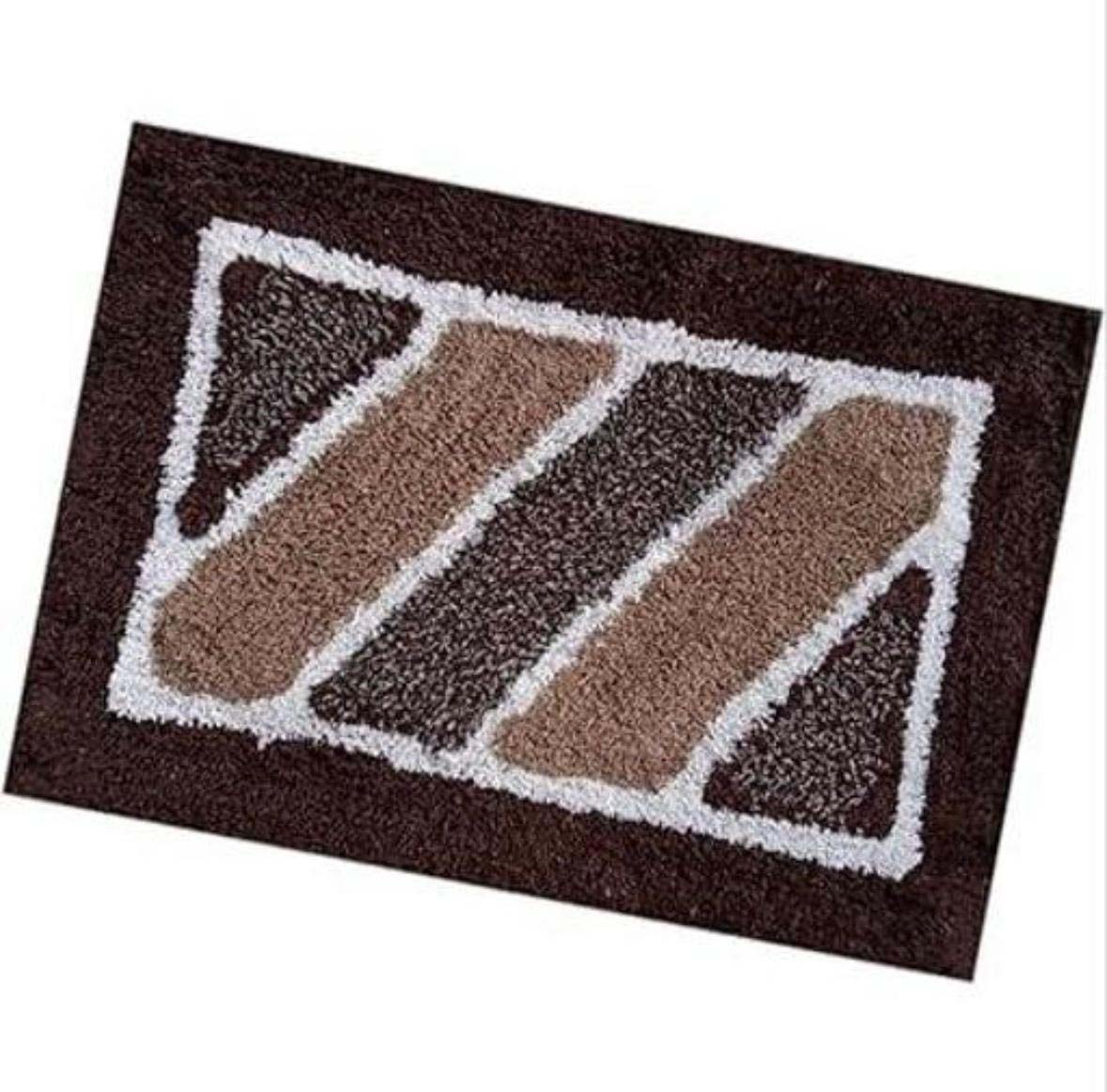 Cotton Anti-Slip Doormat for Home & Bathroom Entrance Multicolor rectangular Mat (40x60 cm) 4 Pcs Image 2