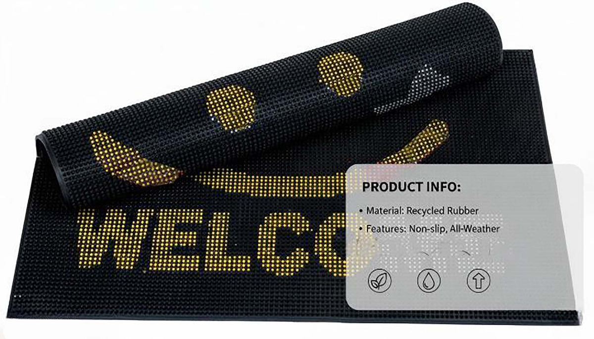 PVC Anti-Slip Doormat for Home & Bathroom Entrance Black Rectangular Mat (2x3 Feet) Image 2