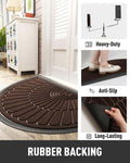 Rubber Anti-Slip Doormat for Home & Bathroom Entrance Brown Semi Circle Mat (40x60 cm) Image 1
