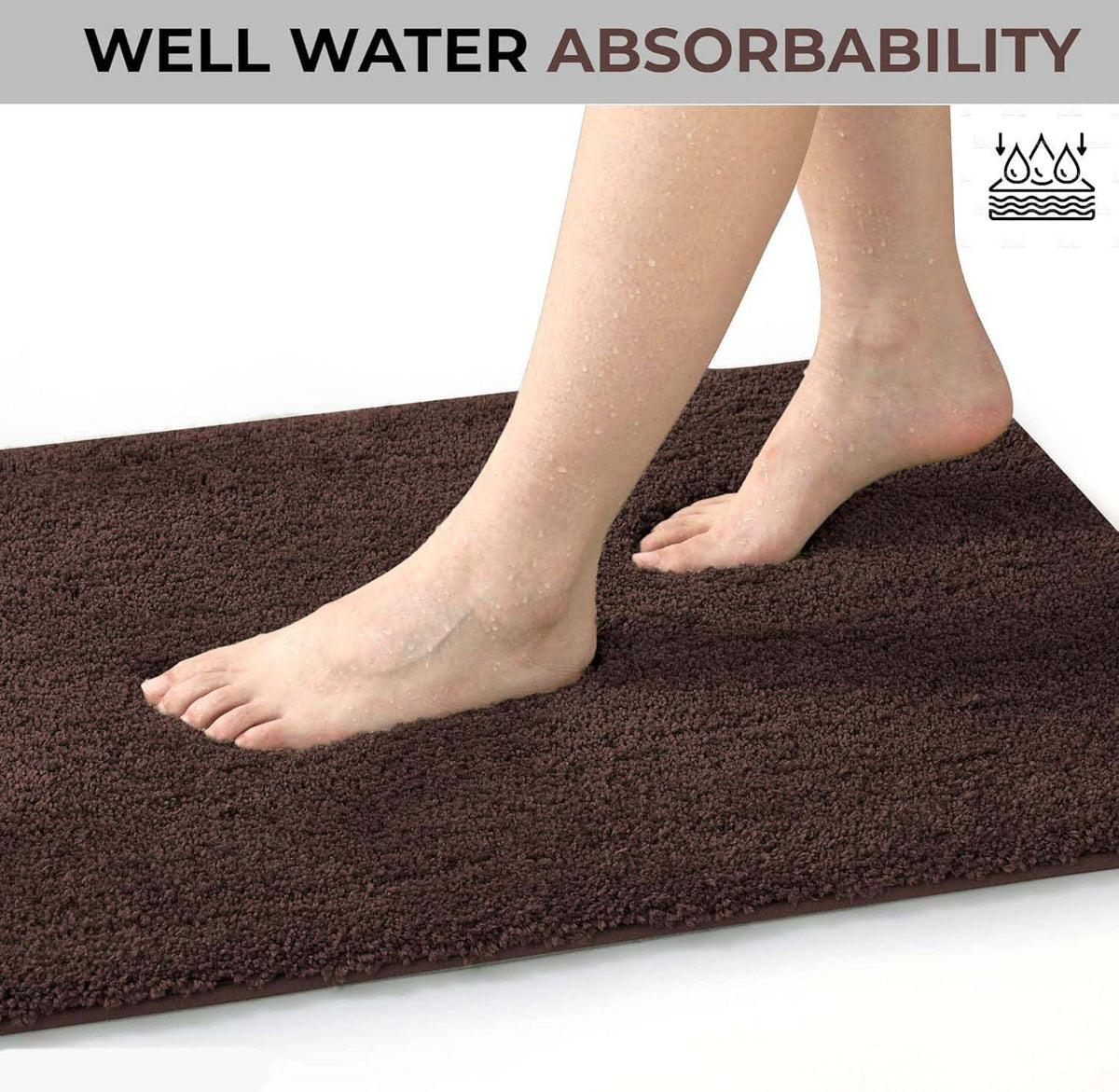 Microfiber Anti-Slip Doormat for Home & Bathroom Entrance Brown rectangular Mat (40x60 cm) Image 2