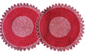 Cotton Anti-Slip Doormat for Home & Bathroom Entrance Red round Mat (55 cm) Image 1
